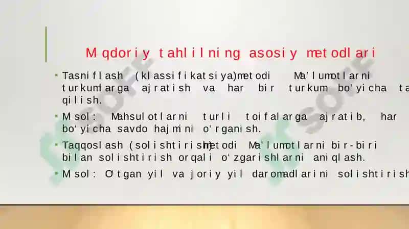 MIQDOR ANALIZ VA UNING METODLARI 4