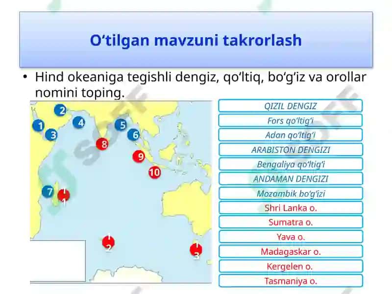 O‘tilgan mavzuni takrorlash 4