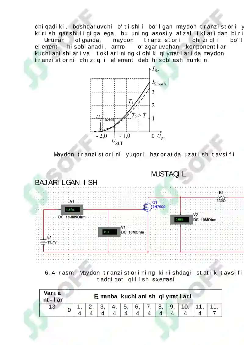 Maydon Tranzistorini Tadqiqot Qilish Laboratoriyasi 4