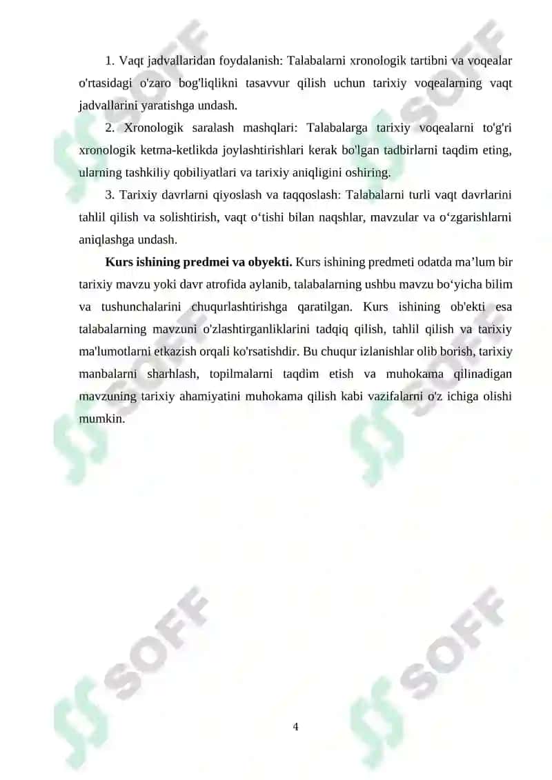 Tarix darslarida xronologik ko'nikmalarni shakllantirish usullari 4