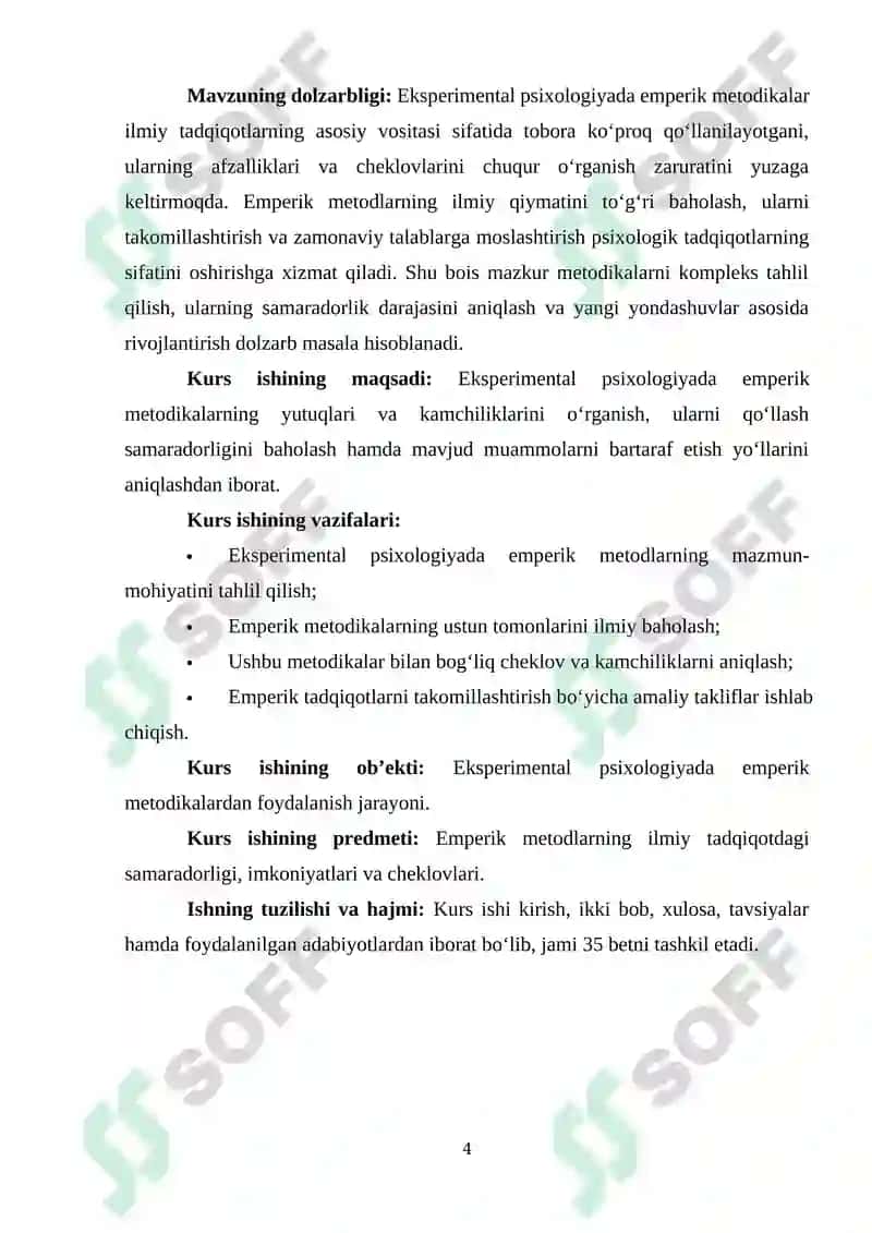 Eksperimental psixologiyada emperik metodikalarning yutuq va kamchiliklari. 4