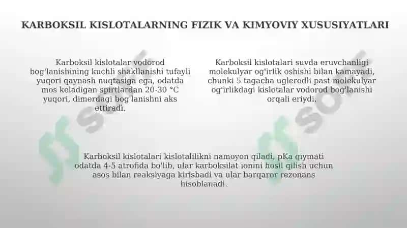 Karbonkislotalar va ularning xossalari 4