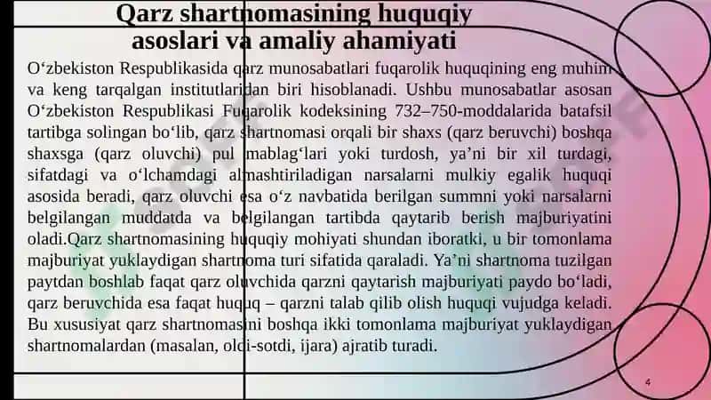 Qarzshartnomasi 4