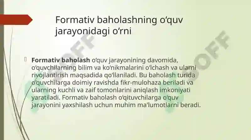 Summativ va formativ baholash o‘quv jarayoni 4