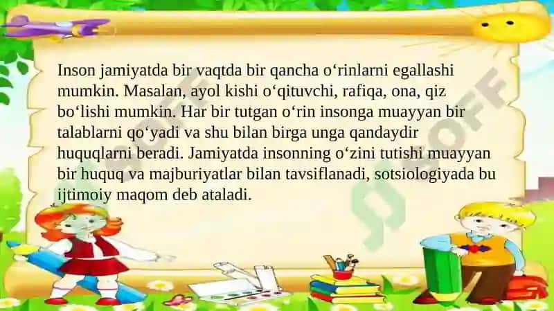 Sotsium tushunchasi. Sotsium va bola shaxsi 4