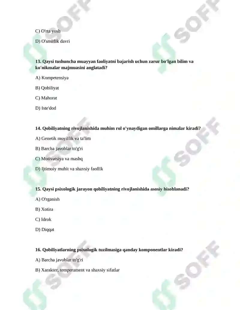 Qobilyatlarning psixalogik strukturasi 4
