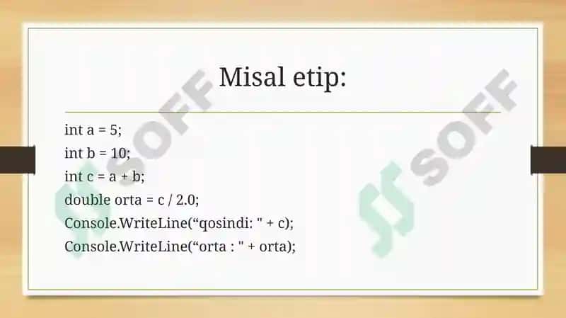 SIZIQLI OPERATORLAR 4