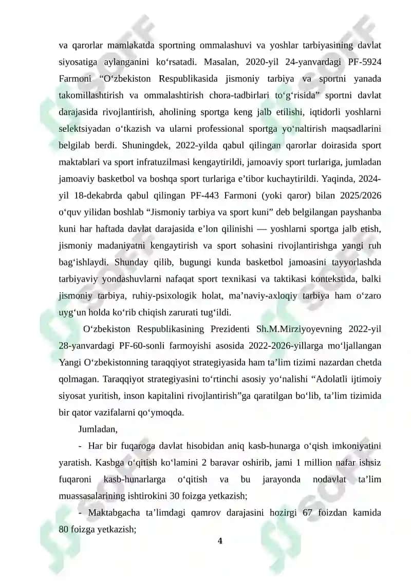 BASKETBOL JAMOASINI TAYYORLASH 4