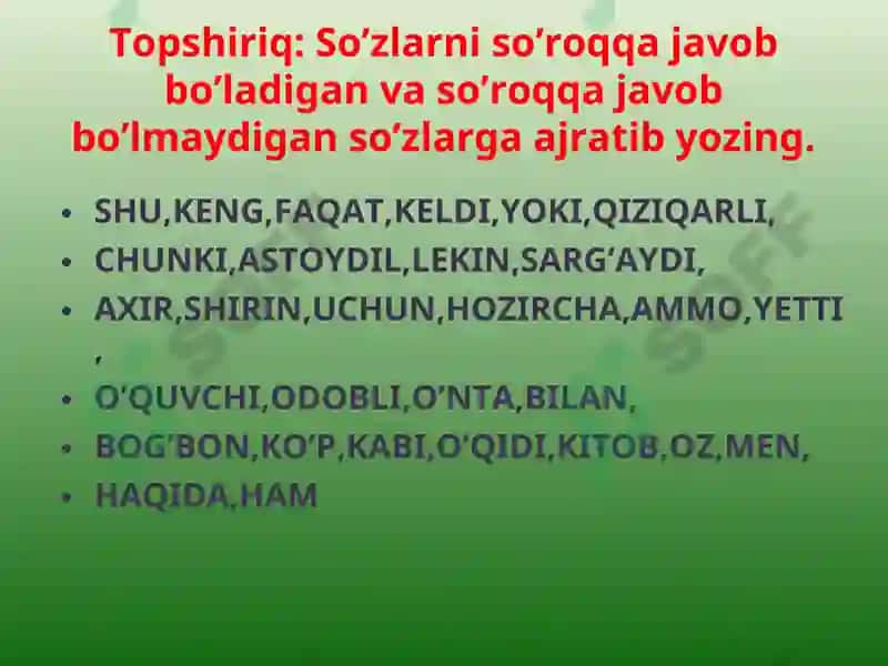 Yordamchi so’zlar 4