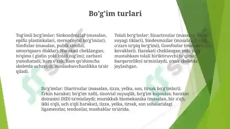 Bo'g'imlarning biomexanikasi 4