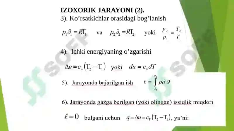 Izoxorik jarayoni 4