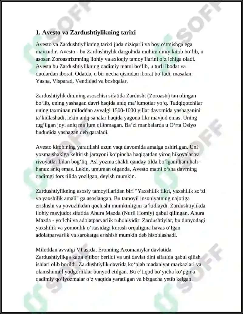 Avesto - Zardushtiylikning Manbasi Sifatida 4