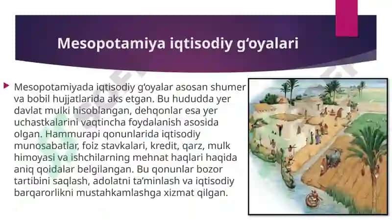 QADIMGI SHARQDA IQTISODIY G‘OYALAR 4