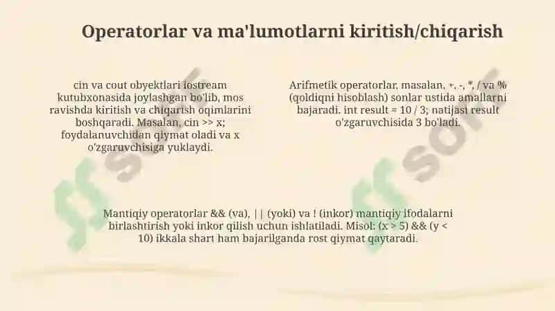 C++da asosiy ma'lumot yaratish 4
