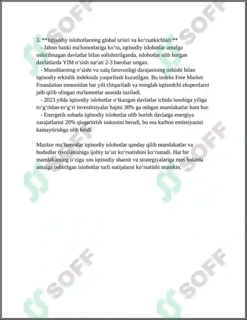 Iqtisodiy islohotlar 4