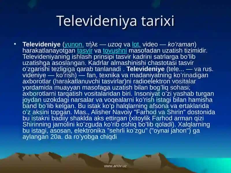Televidiniya ko’ngilochar sanoat sifatida 4