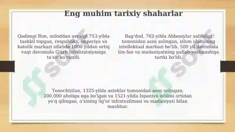 Tarixiy shaharlar 4