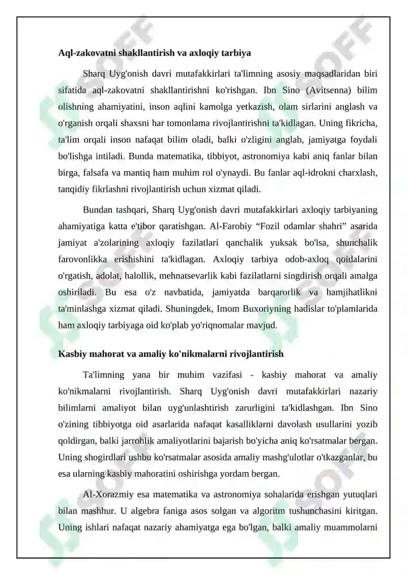 Sharq uygʻonish davri mutafakkirlarining pedagogik gʻoyalari 4