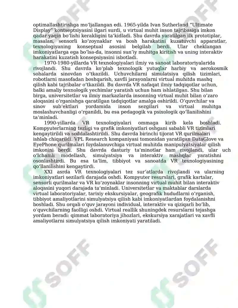 Virtual reallik (VR) texnologiyalari va ta’lim jarayonida qoʻllanilishi 4