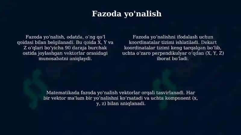 Tekislikda va fazoda orientatsiya 4