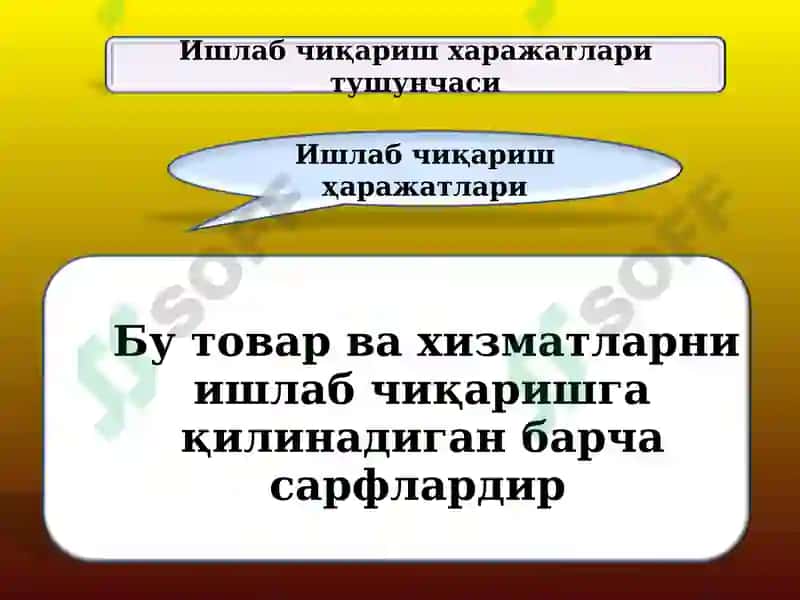 ИШЛАБ  ЧИҚАРИШ  ХАРАЖАТЛАРИ 4
