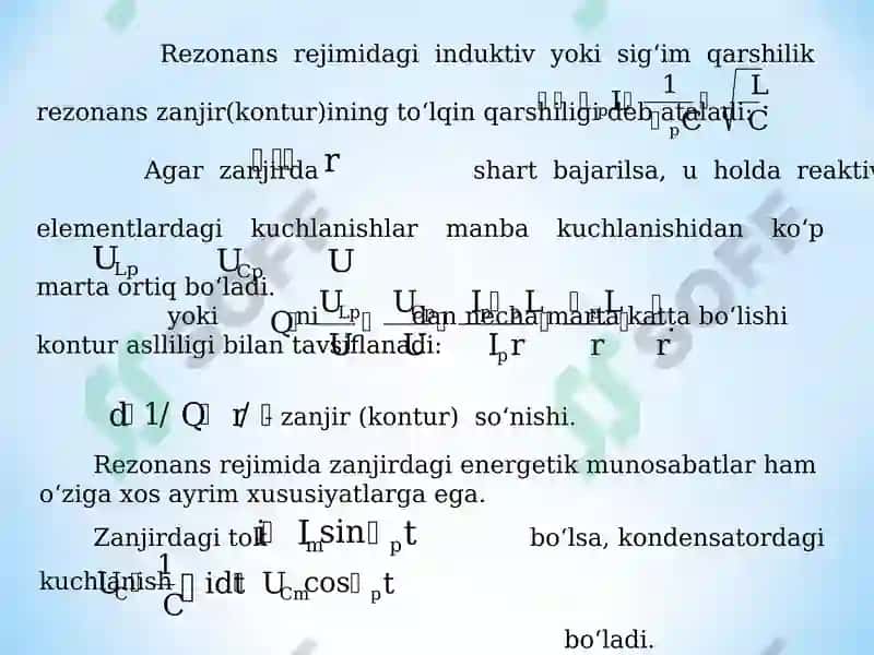 Elektr zanjirlarida rezonans 4