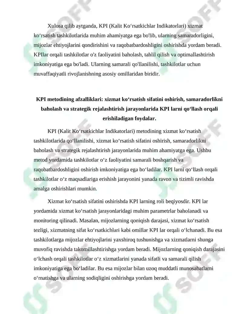 KPI metodining afzalliklari 4
