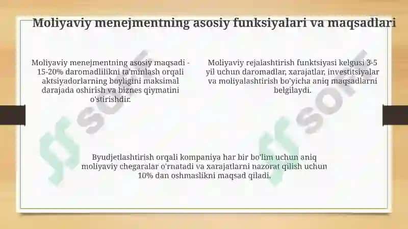 Moliyaviy menejmentning mohiyati va zarurligi 4