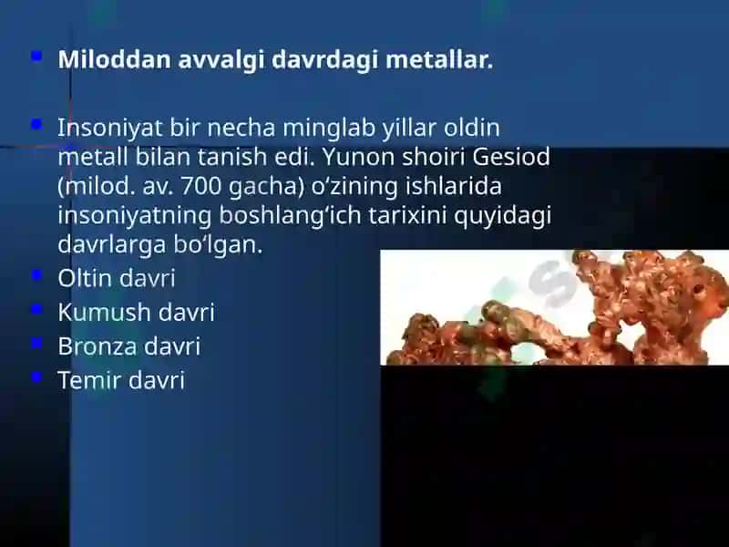 Metallurgiyaning rivojlanishi tarixi 4