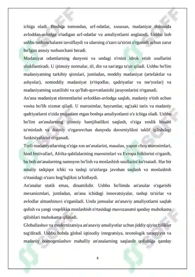 MADANIYAT VA ANʼANALAR 4