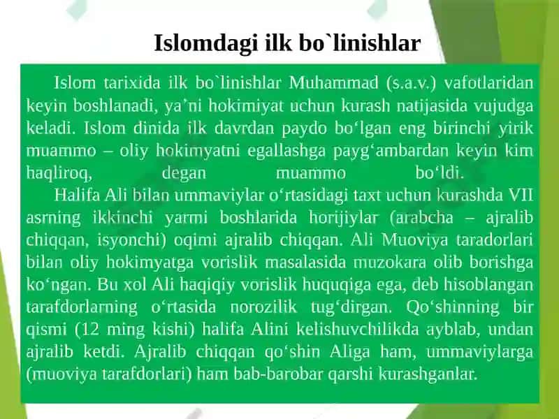 Islom Dinining Aqidaviy Yo`nalishlari va Maktablari 4