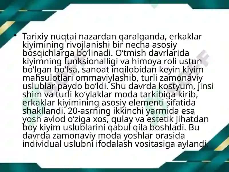 Yosherkaklar kiyimlari da zamonaviy moda ta'limini 4