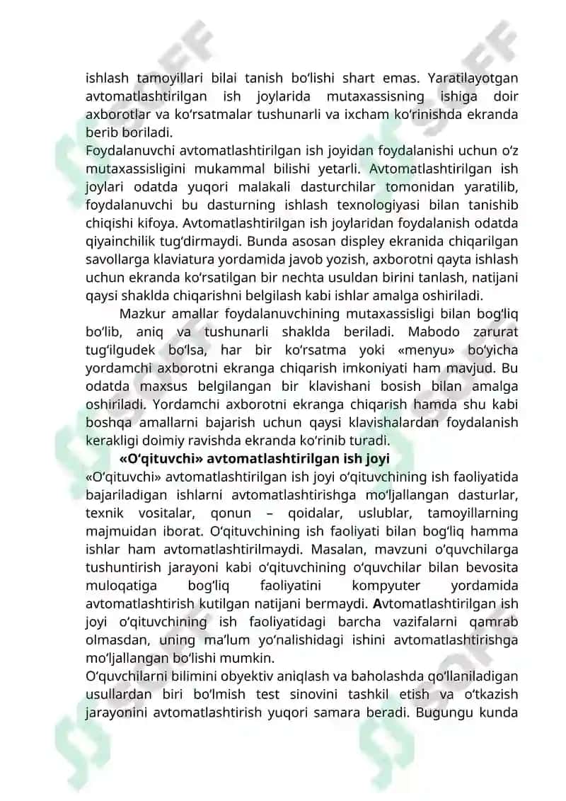 AVTOMATLASHTIRILGAN ISH JOYLARI 4