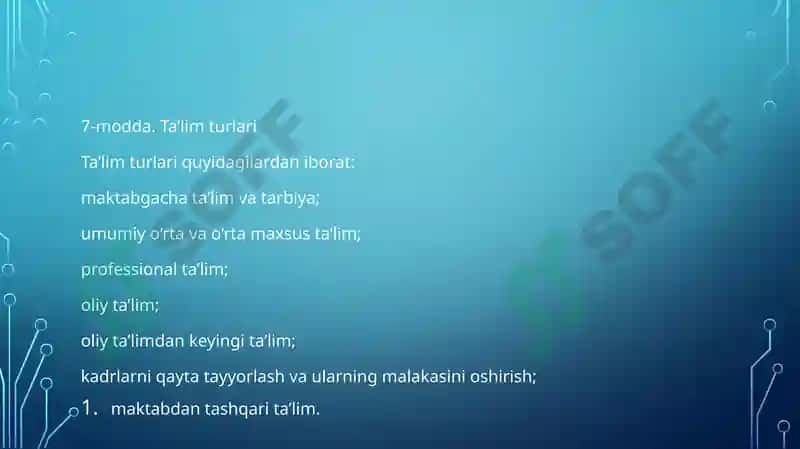 Ta’lim sohasidagi asosiy prinsiplar 4