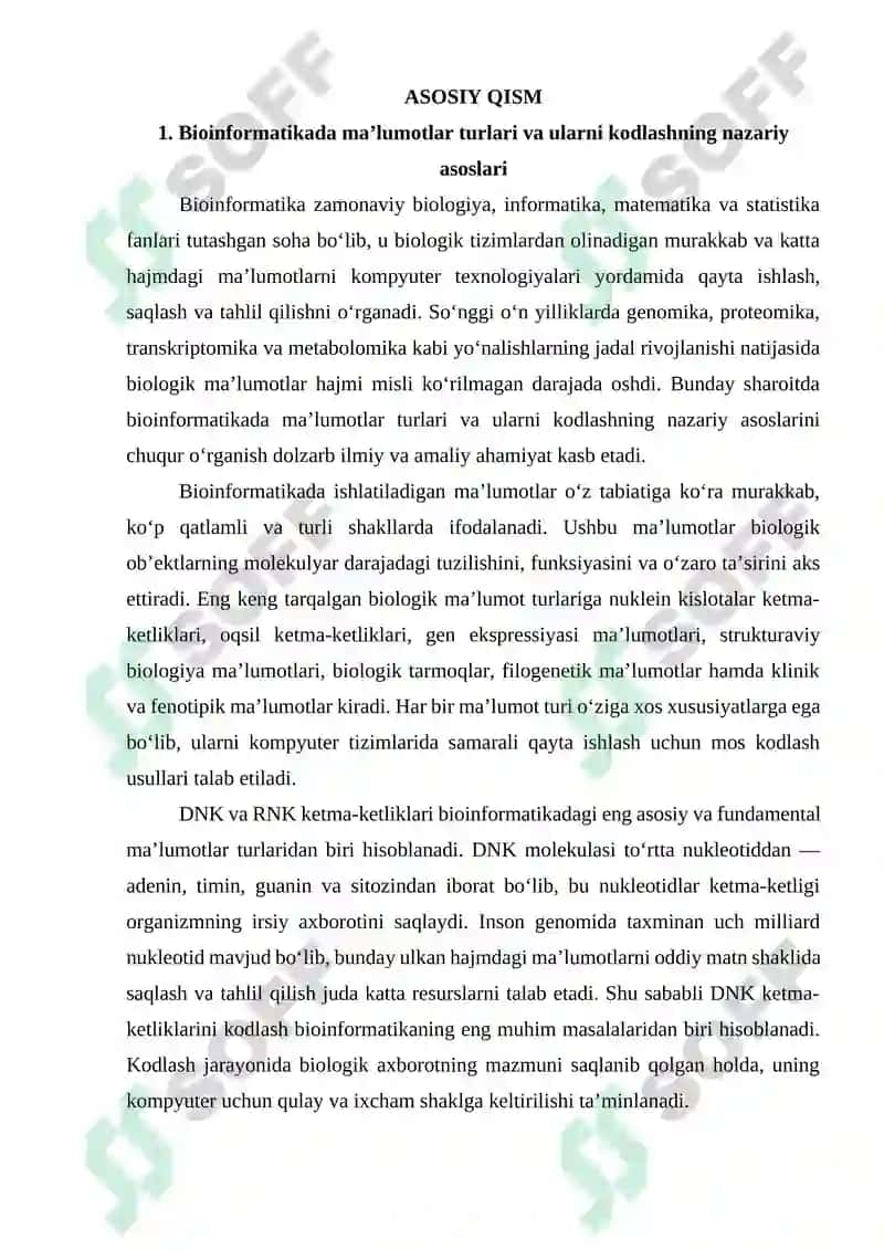 Bioinformatika tizimlarida ma’lumotlarni kodlash usullari 4