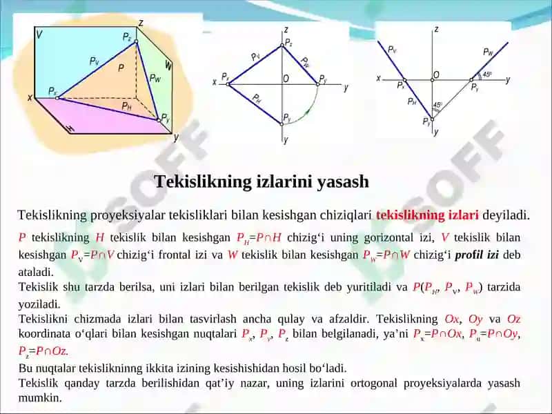 Tekisliklar va ularning chizmada tasvirlanishi 4