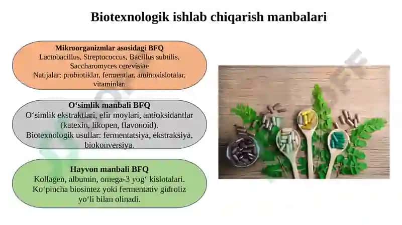Biologik faol qo‘shimchalar ishlab chiqarish 4