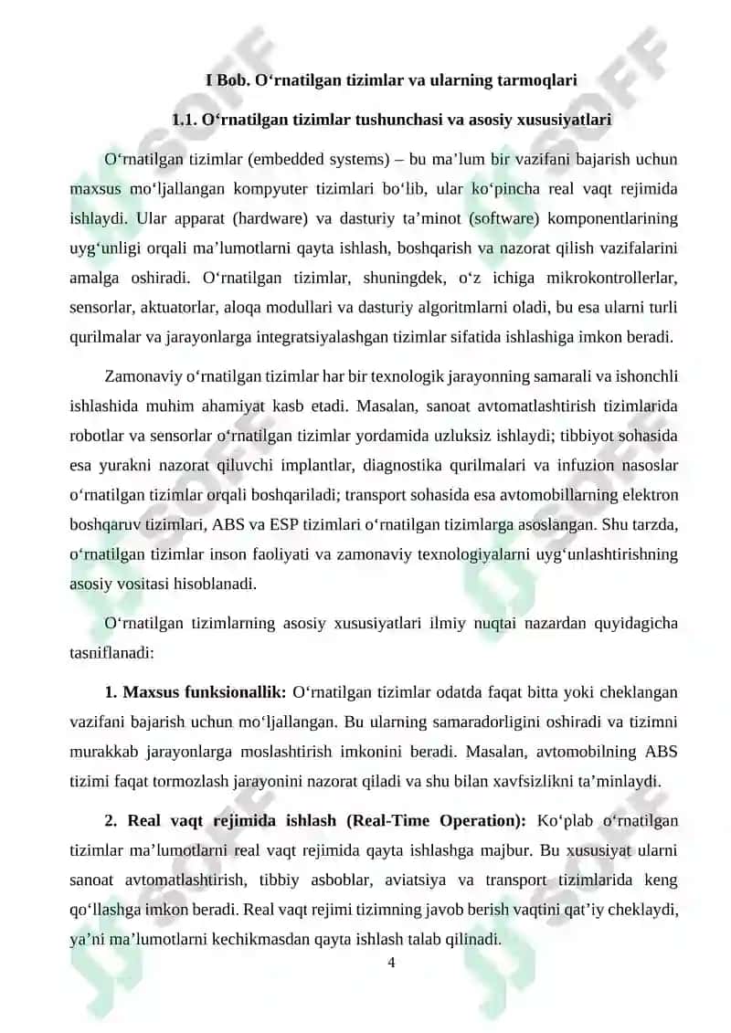 O‘rnatilgan Tizimlar va Protokollar 4