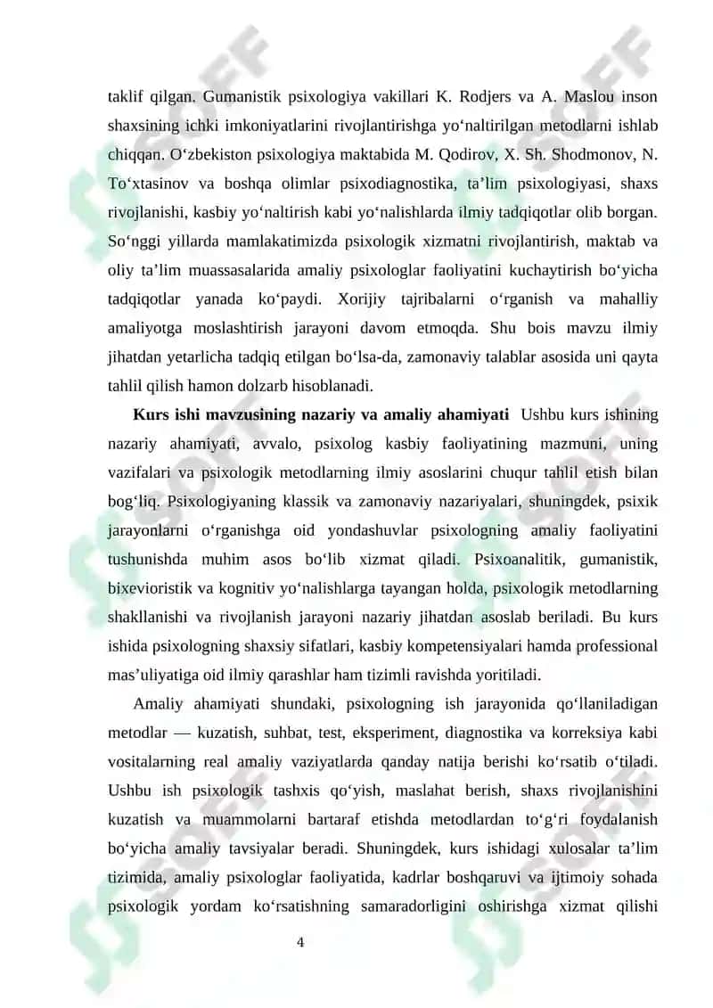 Psixolog kasbiy faoliyati va psixologiya metodlari 4