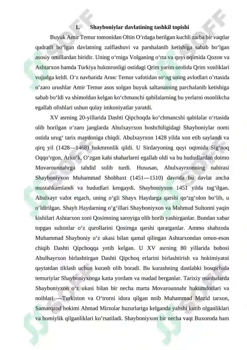 Shayboniylar sulolasida davrida diniy boshqaruv 4