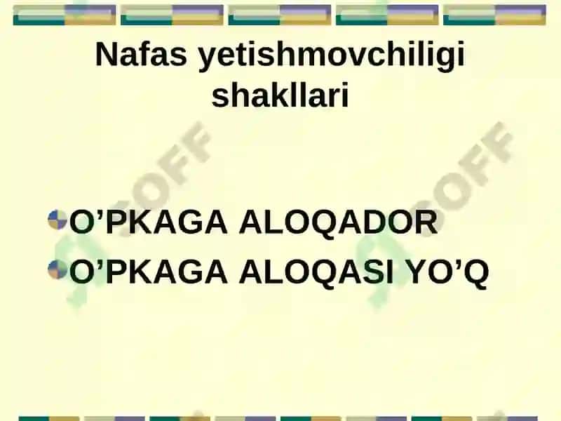 Nafas yetishmovchiligi (NE) 4