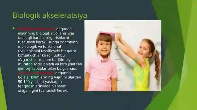 AKSELERATSIYA VA RETARDATSIYA. PRENATAL VA POSTNATAL DAVRLAR 4