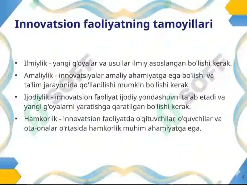 Pedagogning innovatsion faoliyati: Zamonaviy yondashuvlar 4