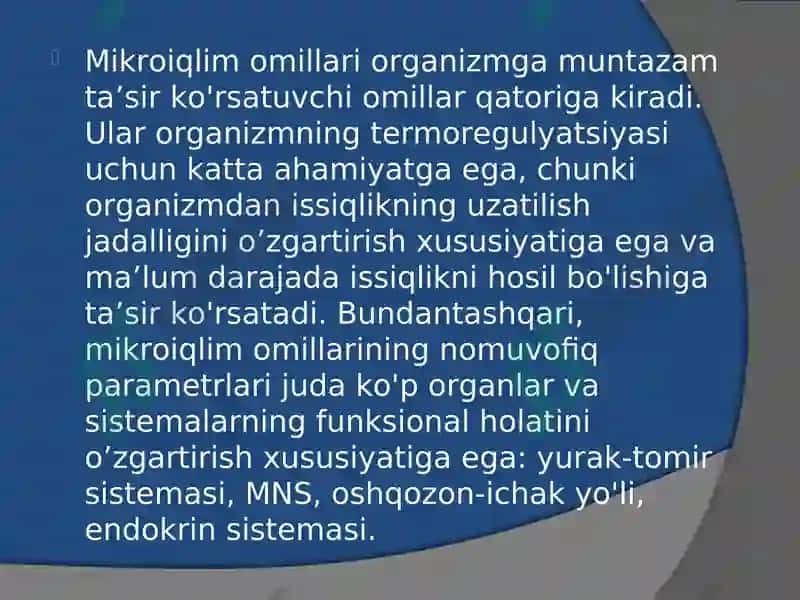 KASALXONA XONALARI MIKROIQLIMINING GIGYENIK AHAMIYATI 4