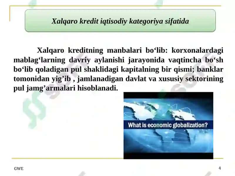 Xalqaro kredit munosabatlari 4