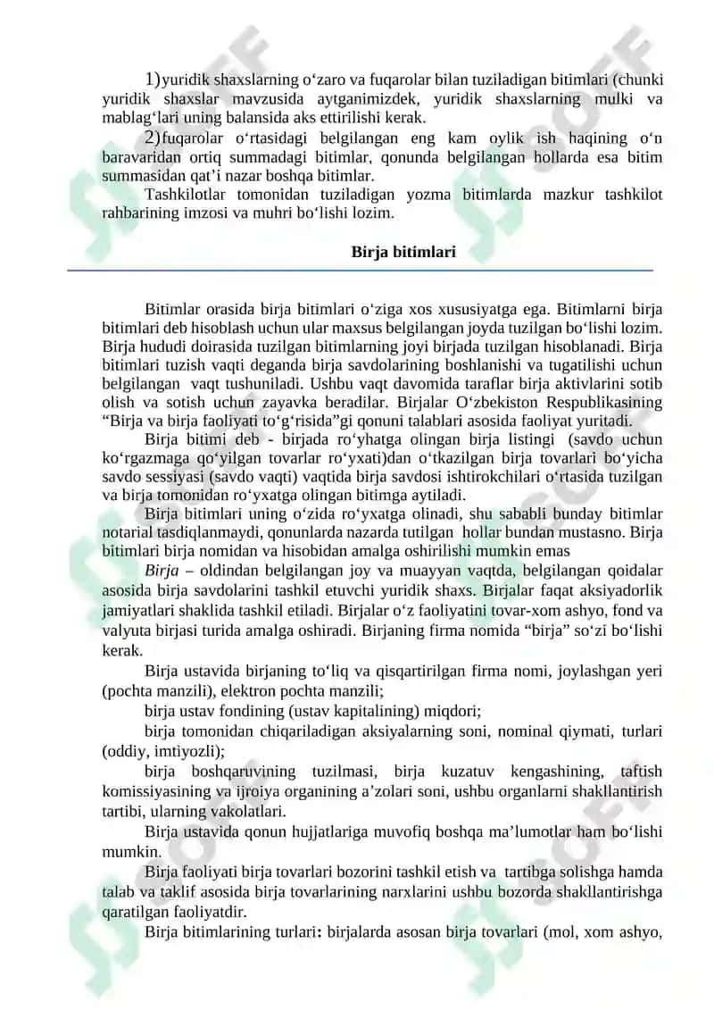 Bitimlar. Vakillik va ishonchnoma 4