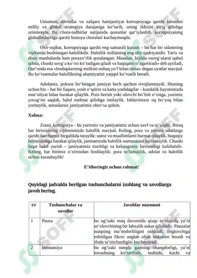KORRUPSIYA – RIVOJLANISH KUSHANDASI 4
