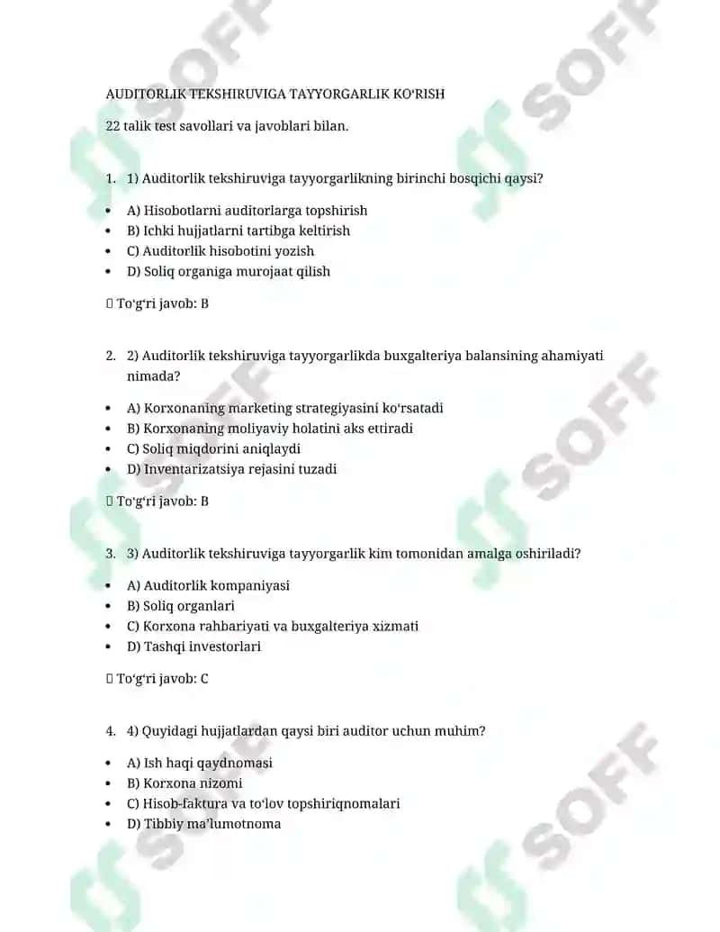 Аудиторлик текширувига тайёргарлик 4