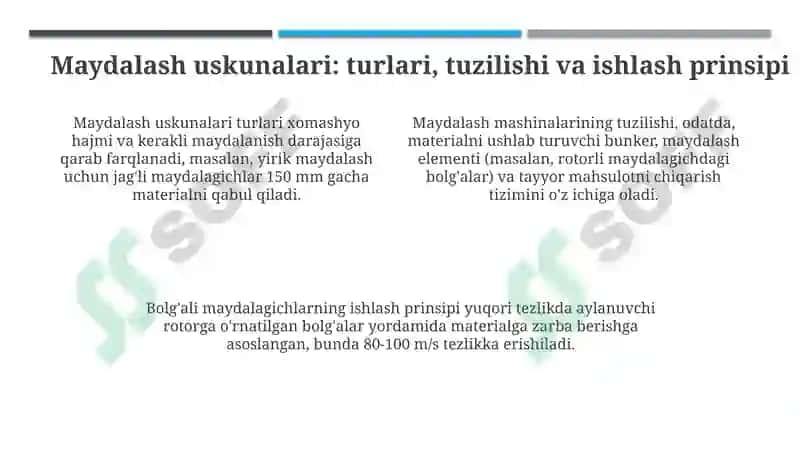 Maydalash jarayonining asoslari va usullari 4