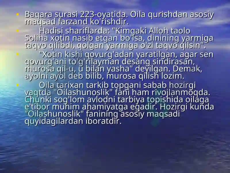 Oilashunoslik 4
